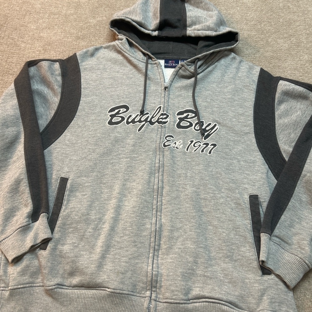 Bugle Boy Charcoal and Light Gray Hoodie